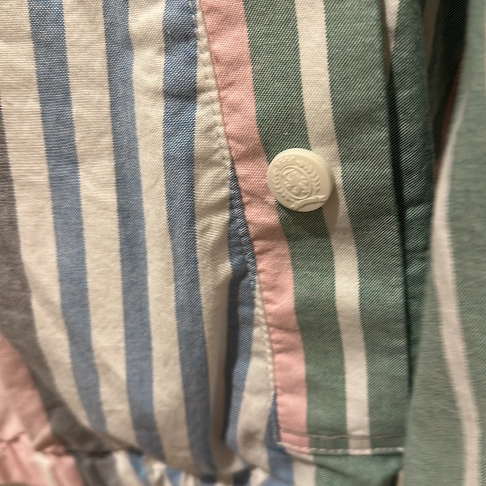 Tommy Hilfiger Reversible Cotton Oxford Cloth Stripe and Navy Cotton Windbreaker - Picture 5 of 6